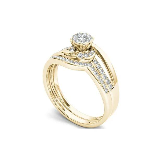 10K Gold Moissanite Ring-2