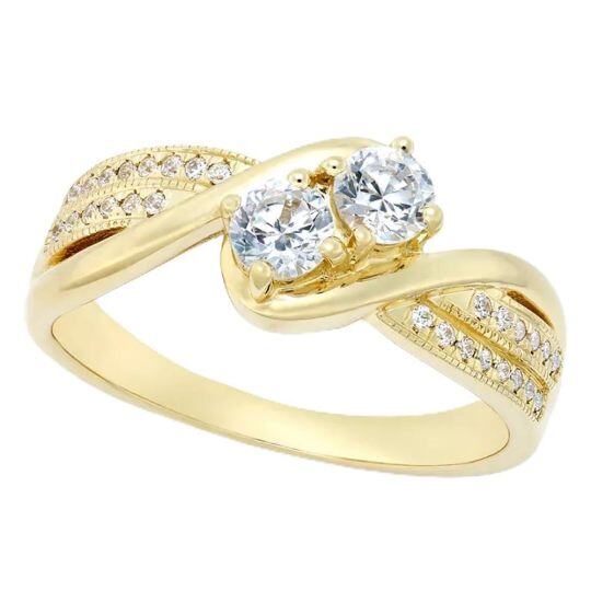 10K Gold Moissanite Ring