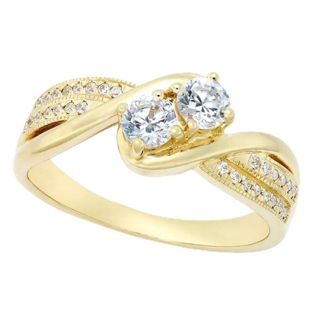 10K Gold Moissanite Ring-1