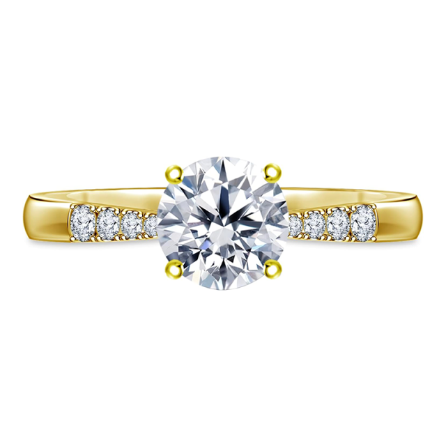 10K Gold 0.5 to 3.59 CT Round Lab Created Diamond Custom Couple Wedding Ring D Color VVS1-VS1 Clarity 3EX