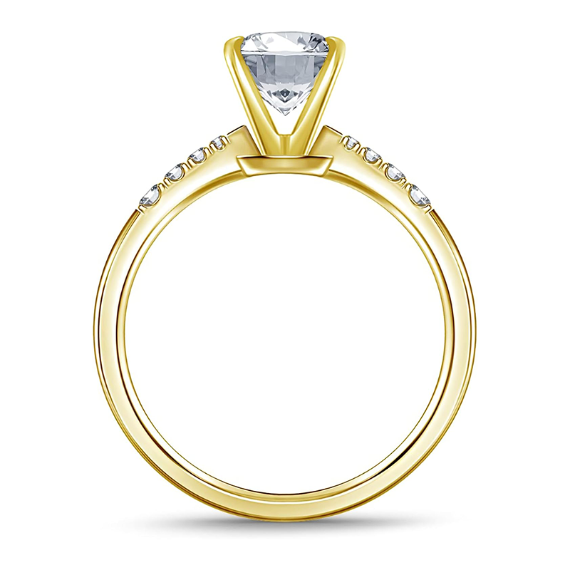 10K Gold 0.5 to 3 CT Round Lab Created Diamond Custom Wedding Ring D Color VVS1-VS1 Clarity 3EX-4