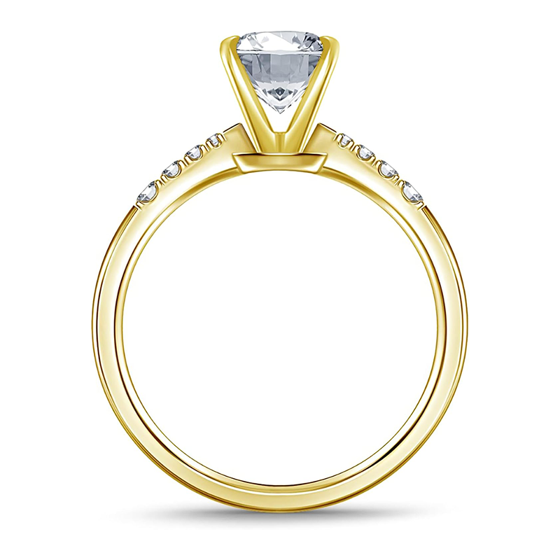 10K Gold 0.5 to 3.59 CT Round Lab Created Diamond Custom Couple Wedding Ring D Color VVS1-VS1 Clarity 3EX-4