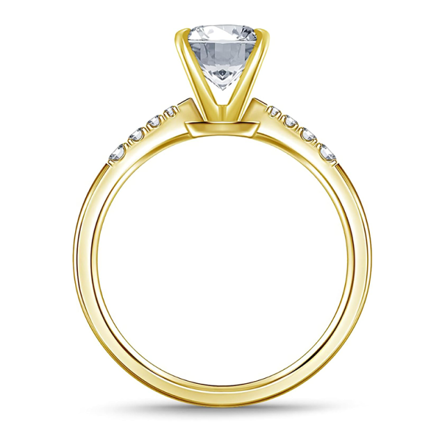 10K Gold Moissanite Wedding Ring-3