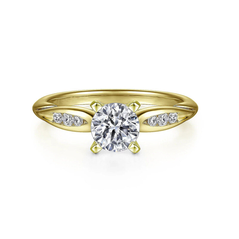 10K Gold 1.95 to 5.45 CT.T.W. Round Moissanite Engagement Band-23