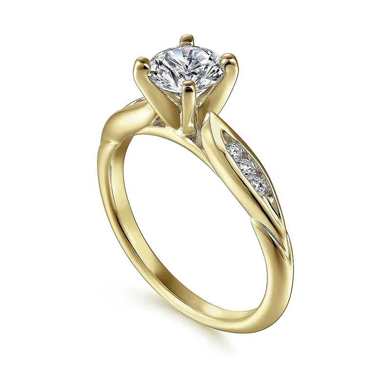 10K Gold Moissanite Wedding Ring-3