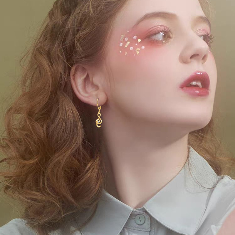 Boucles d'oreilles à fermoir à levier en or blanc 10 carats et zirconiums cubiques, symbole musical-2