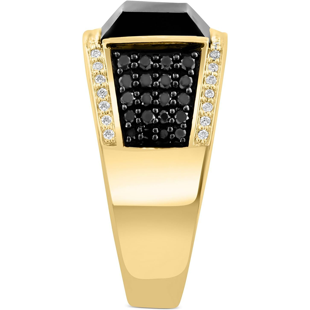 10K Gold Onyx Engagement Ring for Men-4