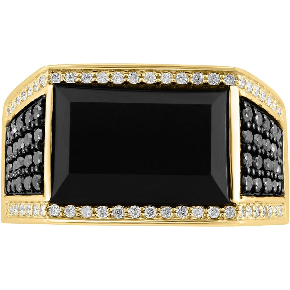10K Gold Onyx Engagement Ring for Men-6