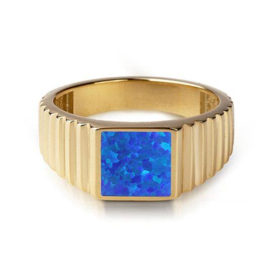 10K Gold Opal Ring for Men