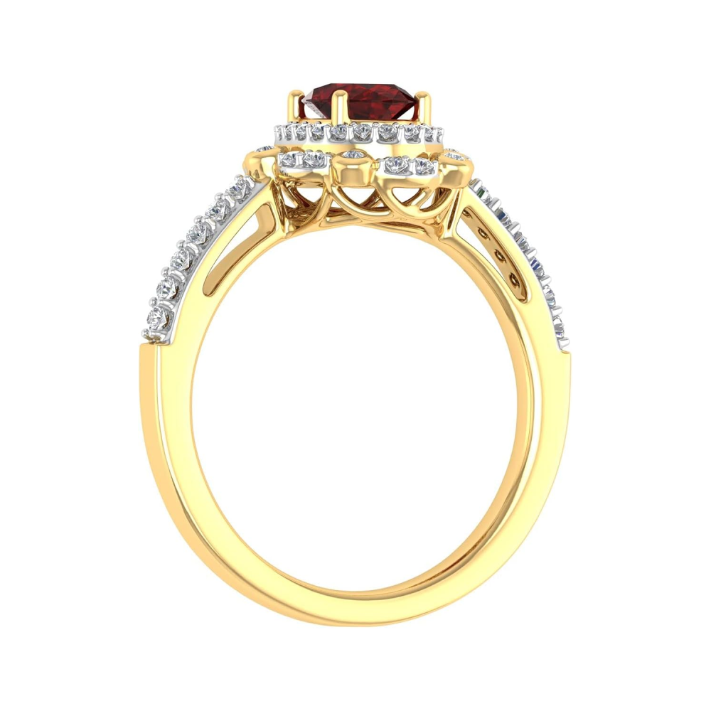 Bague de fiançailles personnalisée en or blanc 10 carats, taille ovale, avec pierres précieuses-4