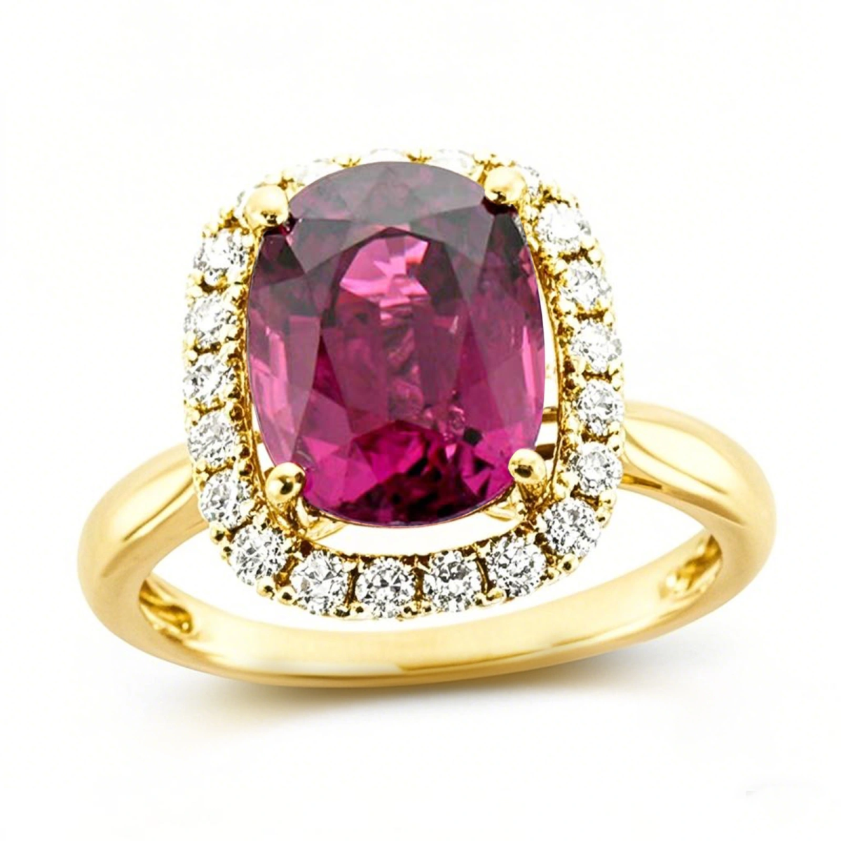 Anillo de compromiso de oro de 10 quilates con corte ovalado y piedras preciosas para aniversario.-1