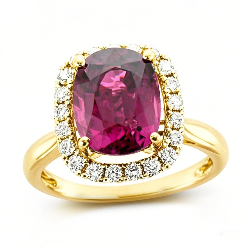 Anillo de compromiso de oro de 10 quilates con corte ovalado y gema, anillo de aniversario-1