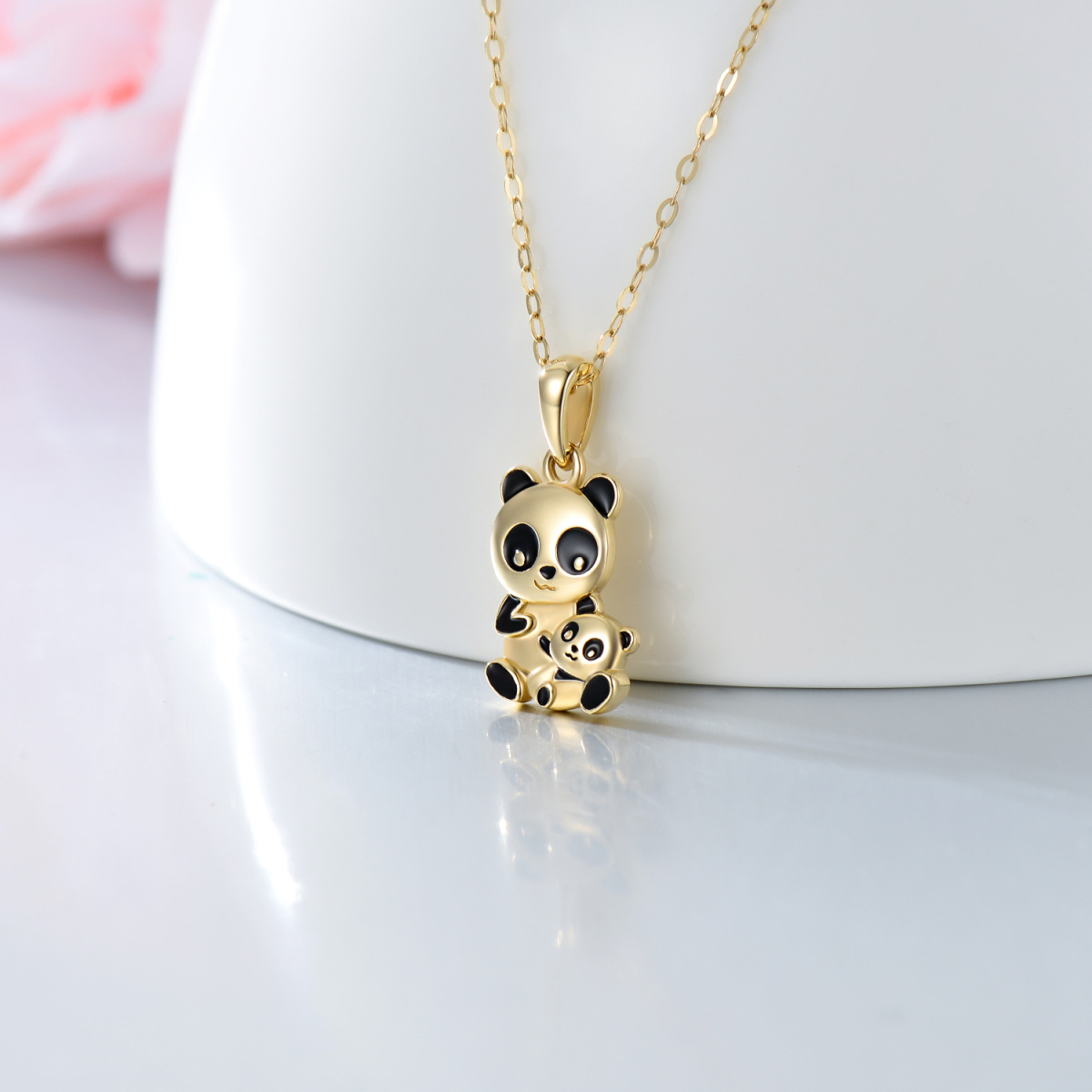 10K gouden pandahanger ketting-3