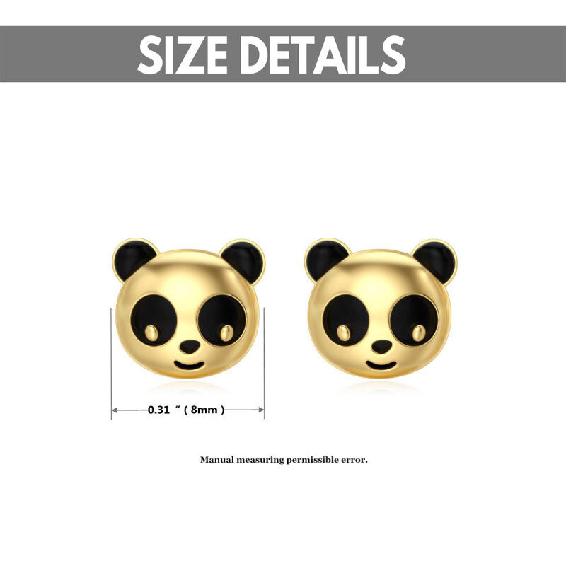 14K Gold Panda Stud Earrings-5