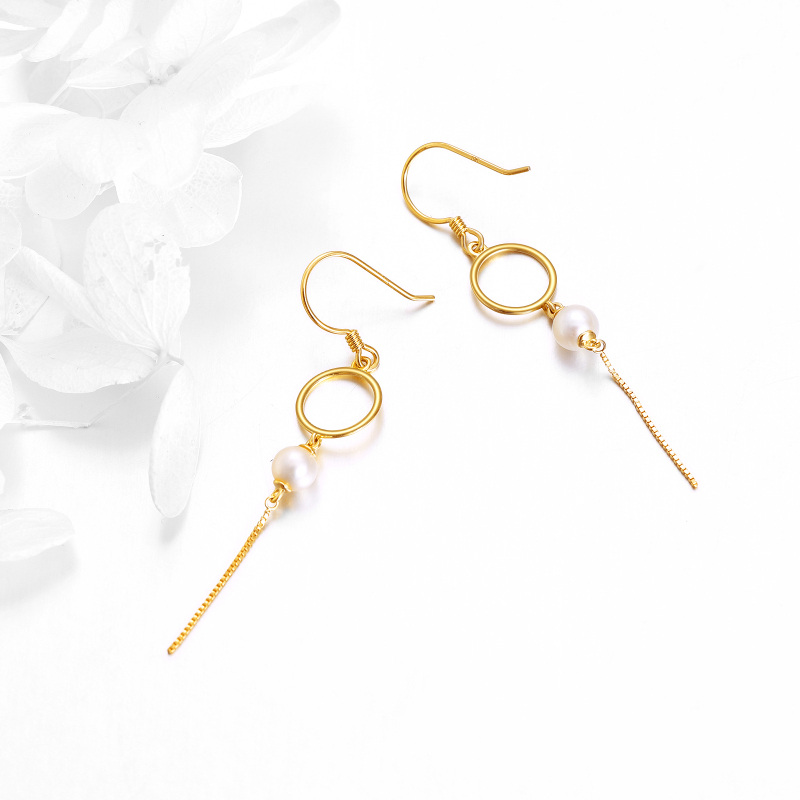 10K Goldperlen-Kreis-Ohrhänger-3