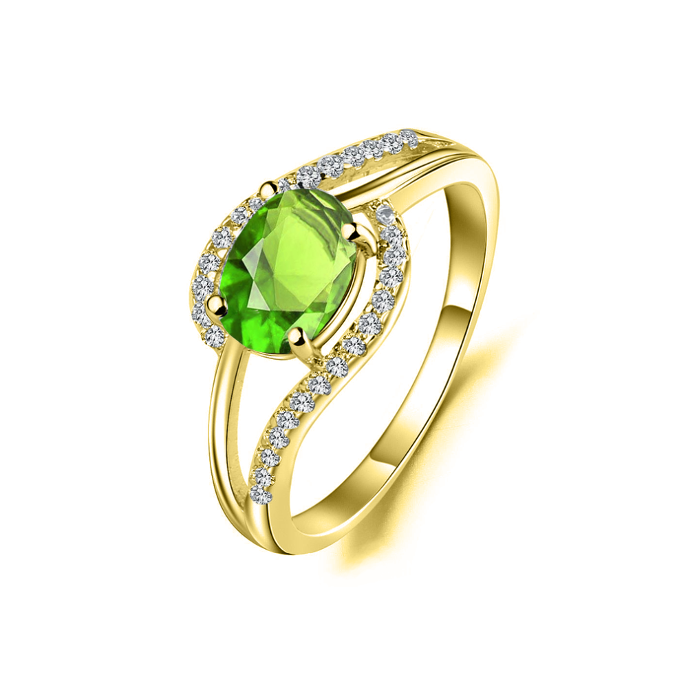 14K Gold Peridot Personalized Birthstone Ring-1