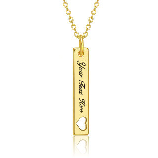 10K Gold Personalized Birthstone Bar Necklace-34