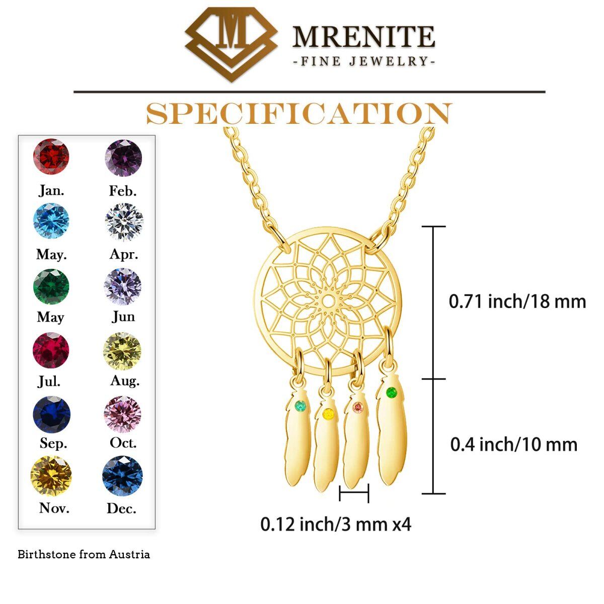 Collier en or 10K à zircon cubique avec pierre de naissance personnalisée et pendentif nom-6