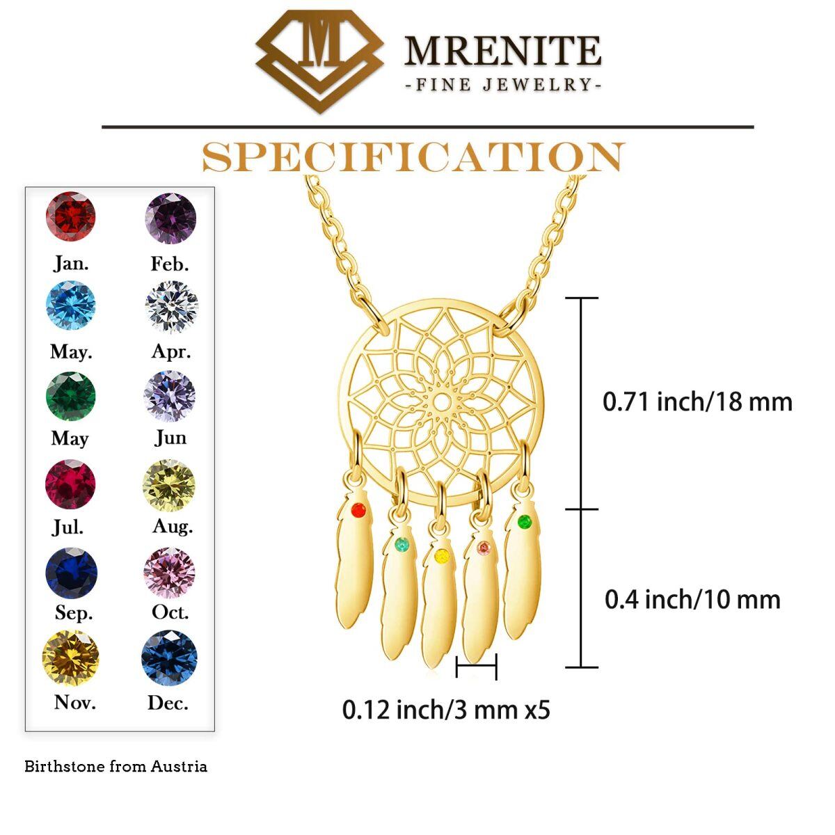 Collier en or 10K à zircon cubique avec pierre de naissance personnalisée et pendentif nom-10