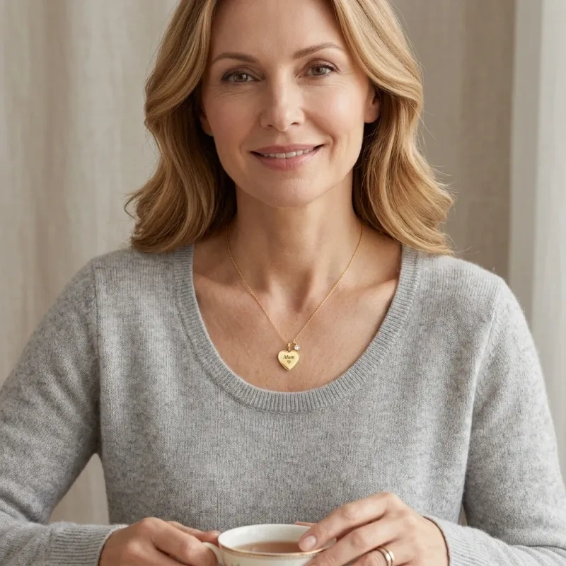 10K Gold Personalized Birthstone &Personalized Photo Locket Necklace-2