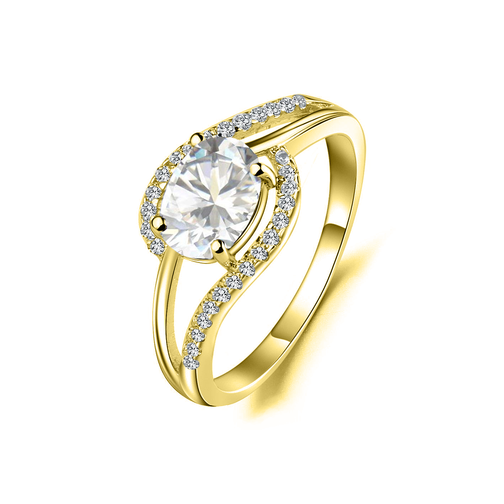 10K Gold Cubic Zirconia Personalized Birthstone Ring-1