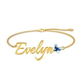 10K Gold & Personalized Classic Name Butterfly Charm Bracelet-37