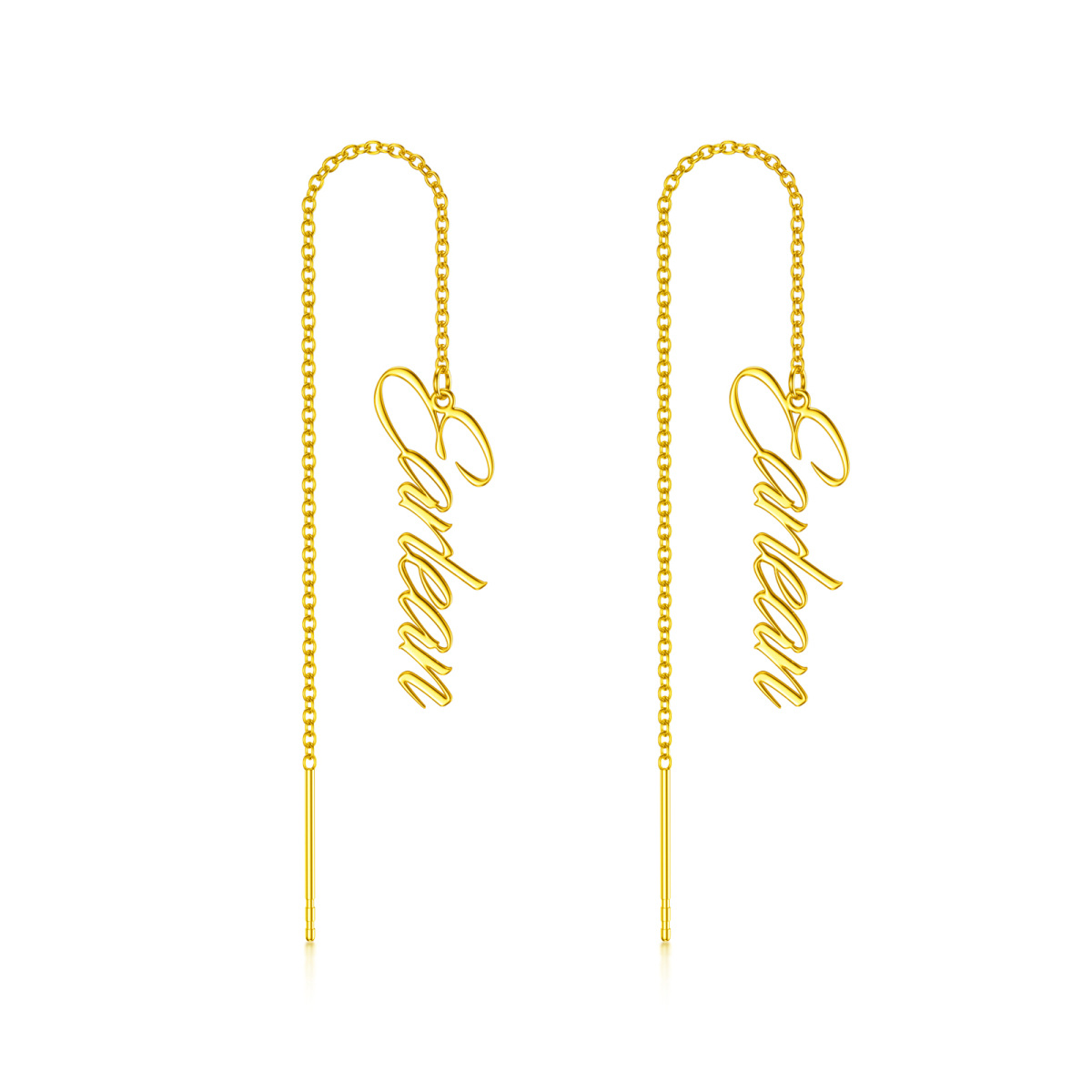 Pendientes personalizados con nombre en oro de 10 quilates-1