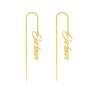 10K Gold Personalized Classic Name Drop Earrings-40