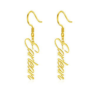 10K Gold Personalized Classic Name Drop Earrings-48