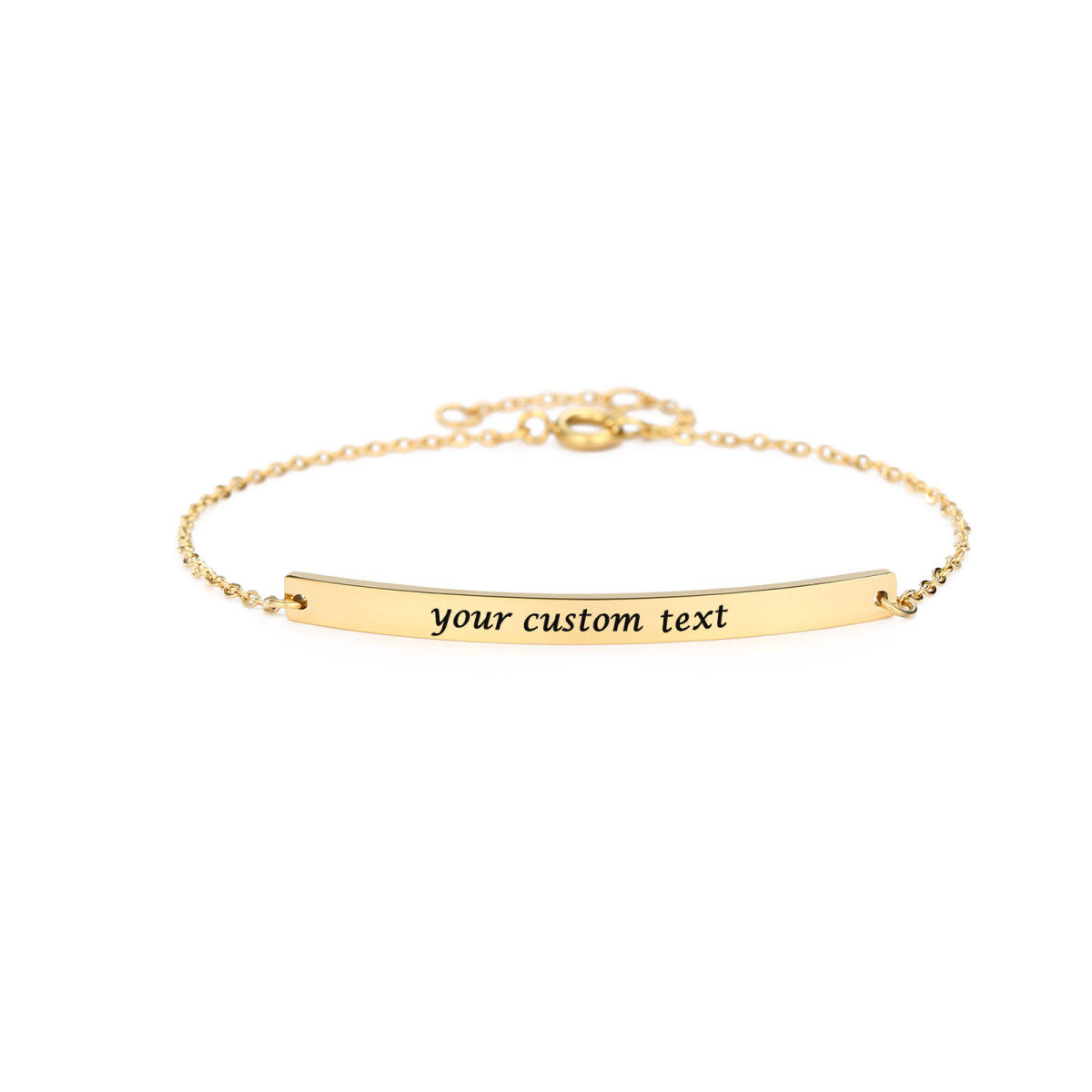 Bracciale identificativo personalizzato con nome classico in oro 10K-1