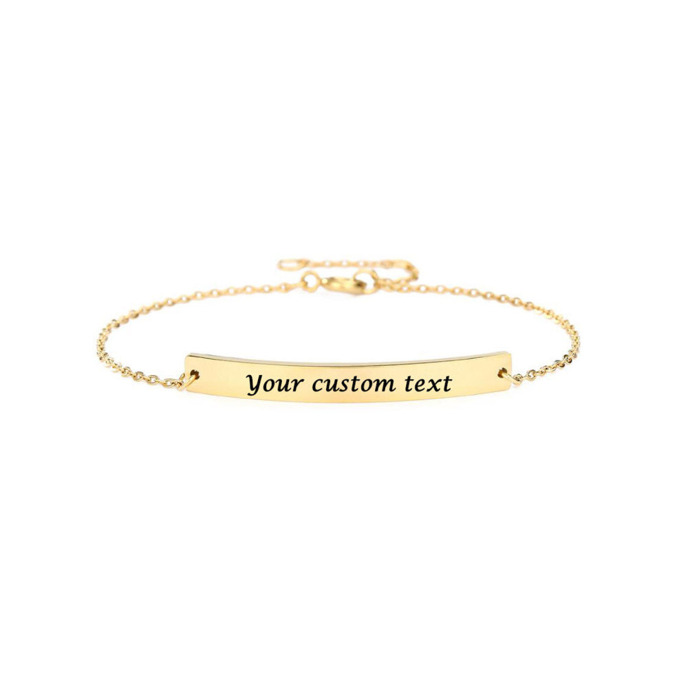 Pulseira de identificação com nome clássico personalizado em ouro 10K-1