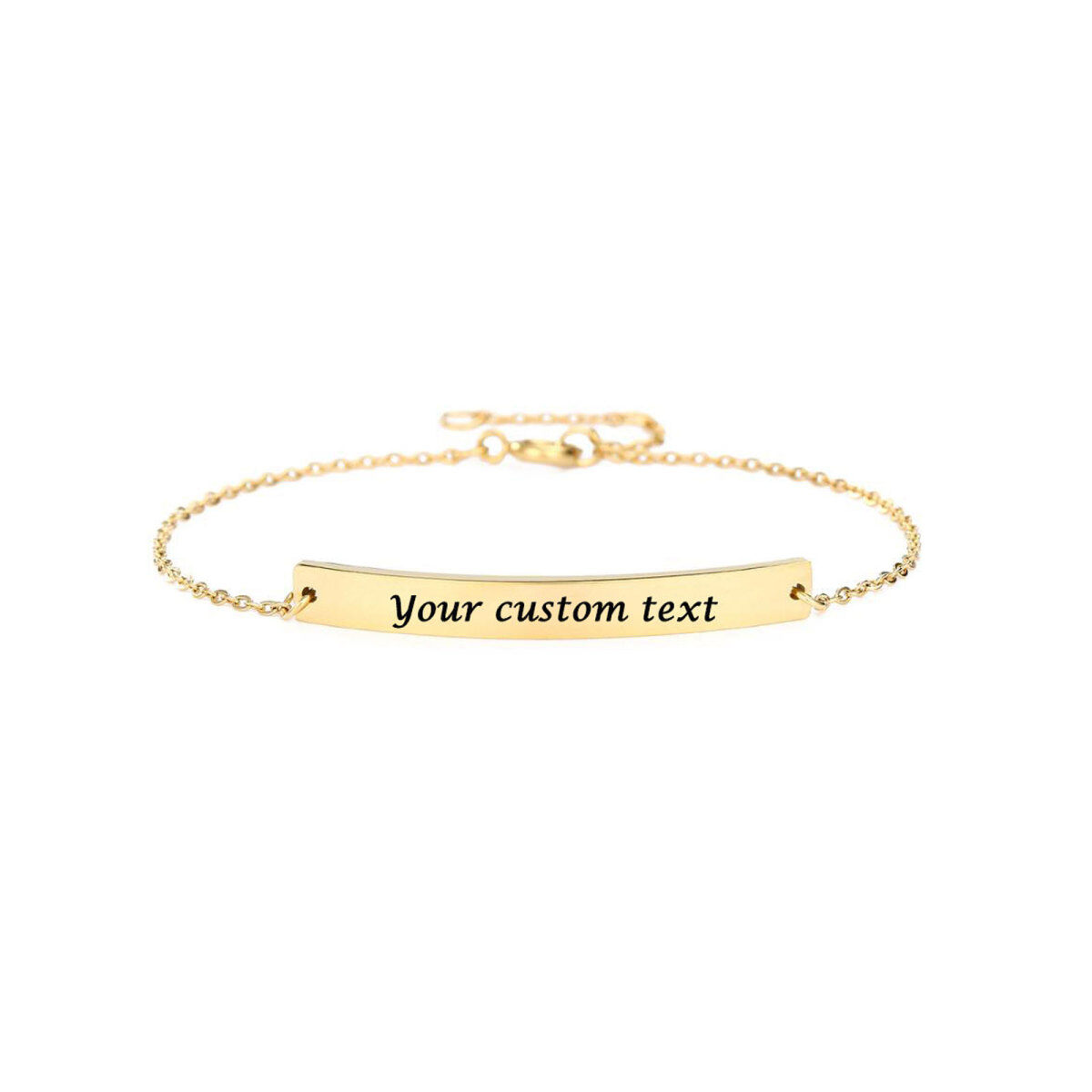 Pulsera de identificación con nombre clásica personalizada en oro de 10 quilates-1