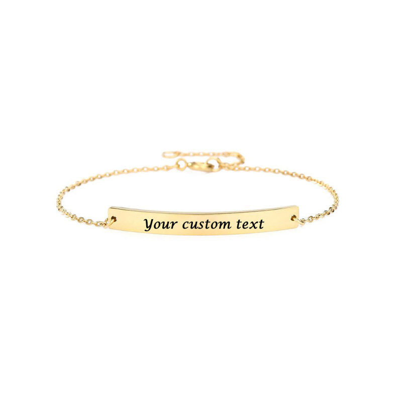 Bracciale classico di identificazione con nome personalizzato in oro 10K