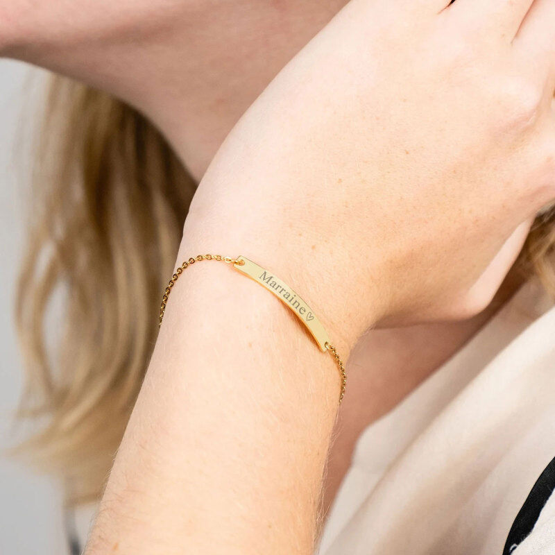 10K Gold Personalized Classic Name Identification Bracelet-2