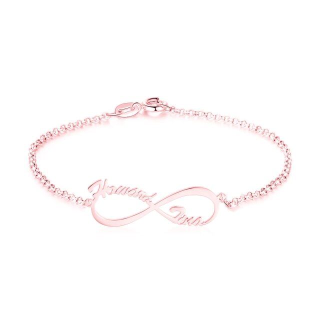 10K Gold Personalisierte Klassische Name & Infinity Symbol Anhänger Armband-3