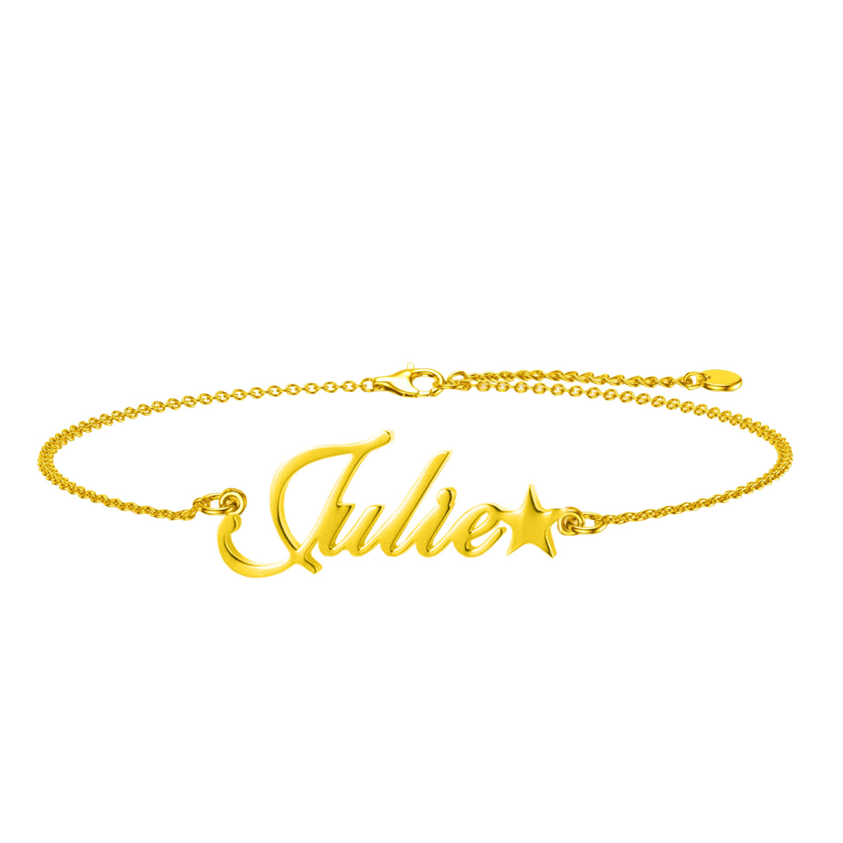 Pulsera Colgante con Nombre Clásico Personalizada en Oro de 10K-1