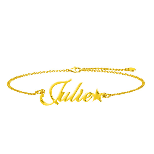 10K Gold Personalized Classic Name Charm Bracelet