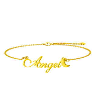 10K Gold Personalized Classic Name Pendant Bracelet-35