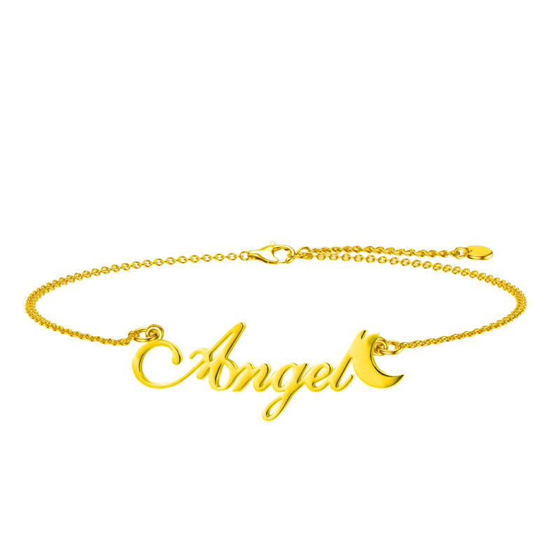 Pulsera Colgante con Nombre Clásico Personalizada en Oro de 10K