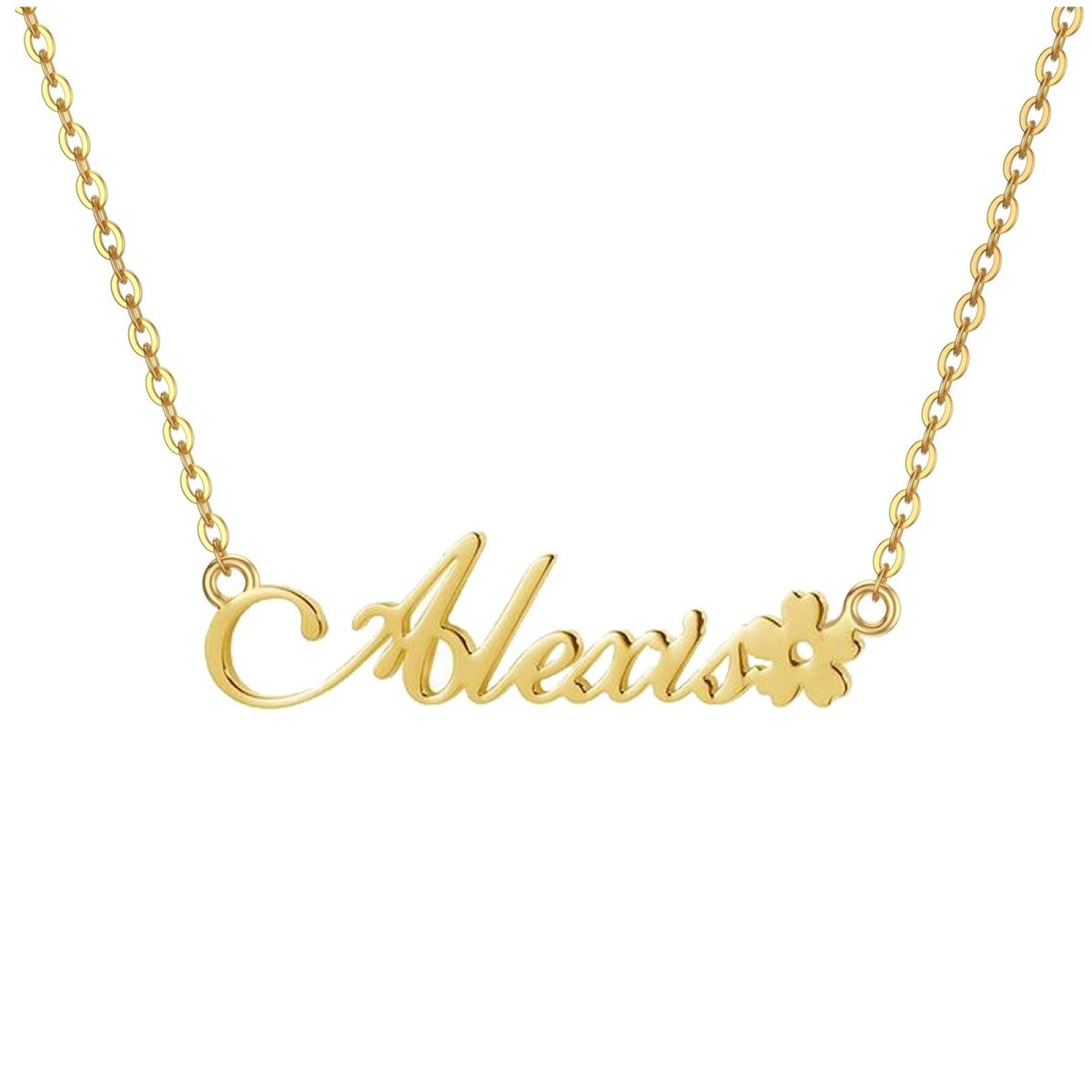 10K Gold Personalized Classic Name Pendant Necklace-1