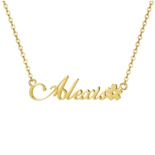 10K gouden gepersonaliseerde klassieke naam hanger ketting