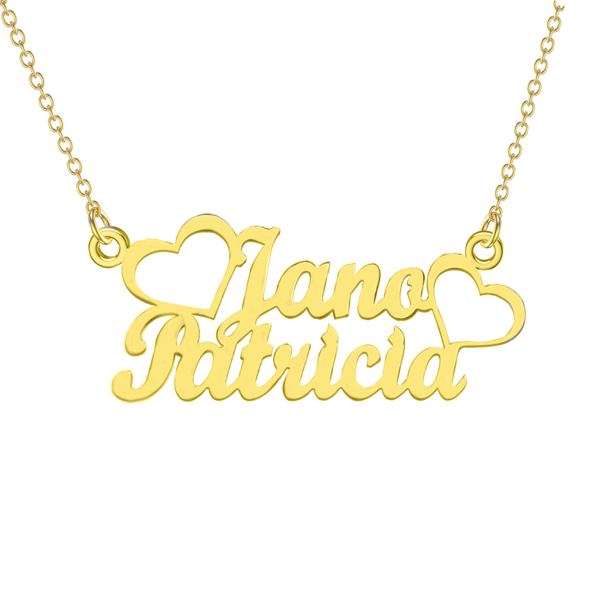 Collana con ciondolo classico personalizzato con nome in oro 10K-1