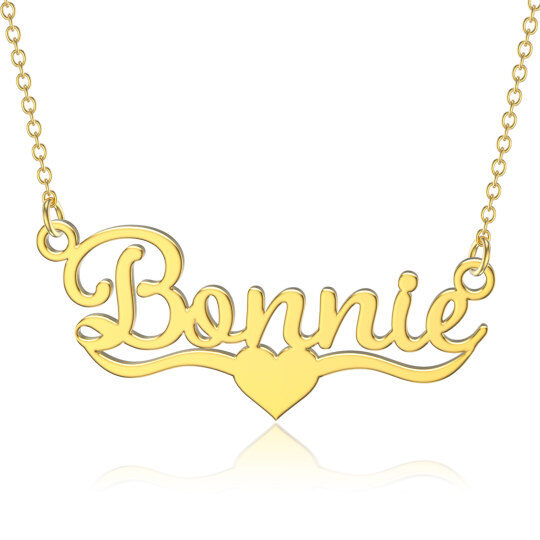 10K Gold Personalized Classic Name Pendant Necklace-1