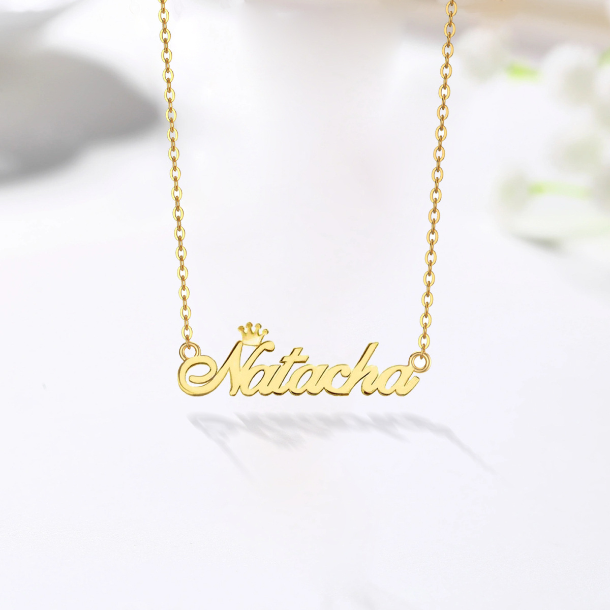 10K Gold Personalized Classic Name Pendant Necklace-3