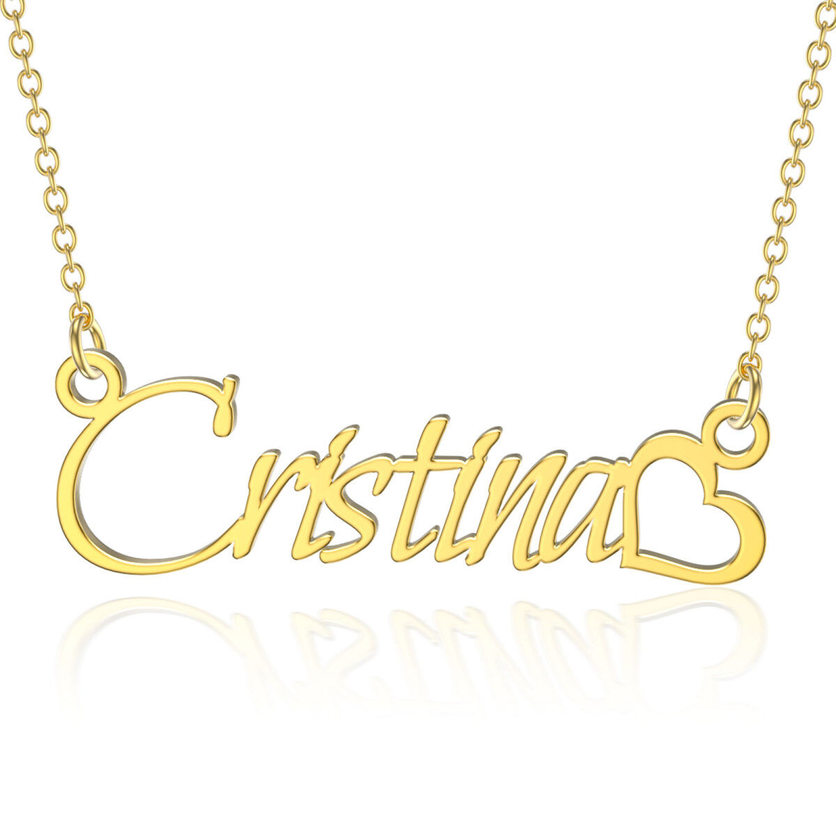 10K Gold Personalized Classic Name Pendant Necklace-2