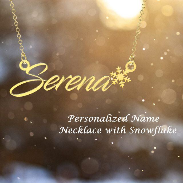 Collana con ciondolo classico personalizzato con nome in oro 10K-3