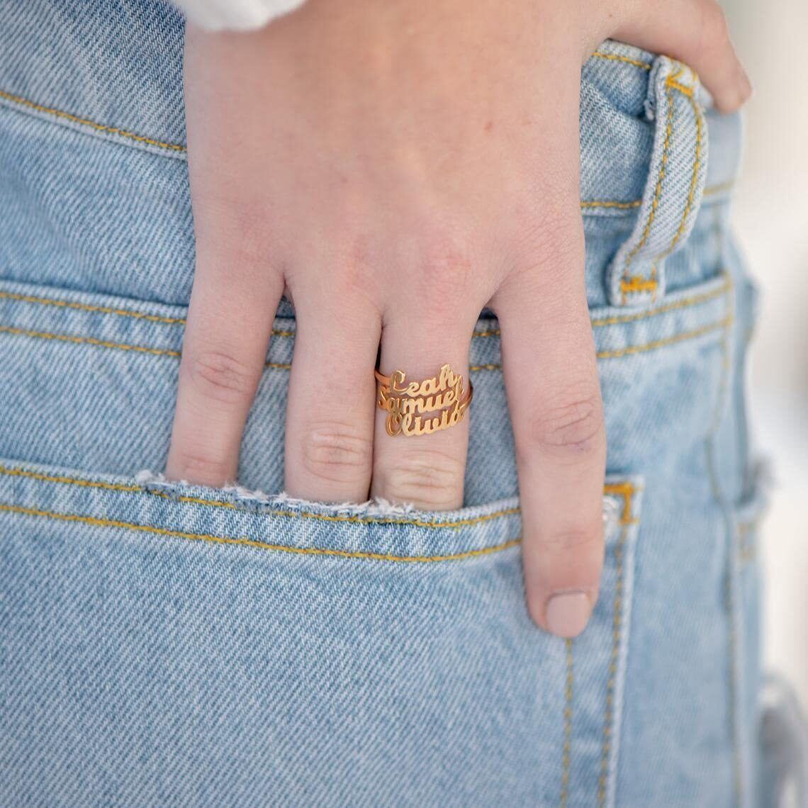 10K Gold Personalized Classic Name Ring-6