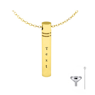 10K Gold Personalized Engraving & Bar Urn Necklace for Ashes-6