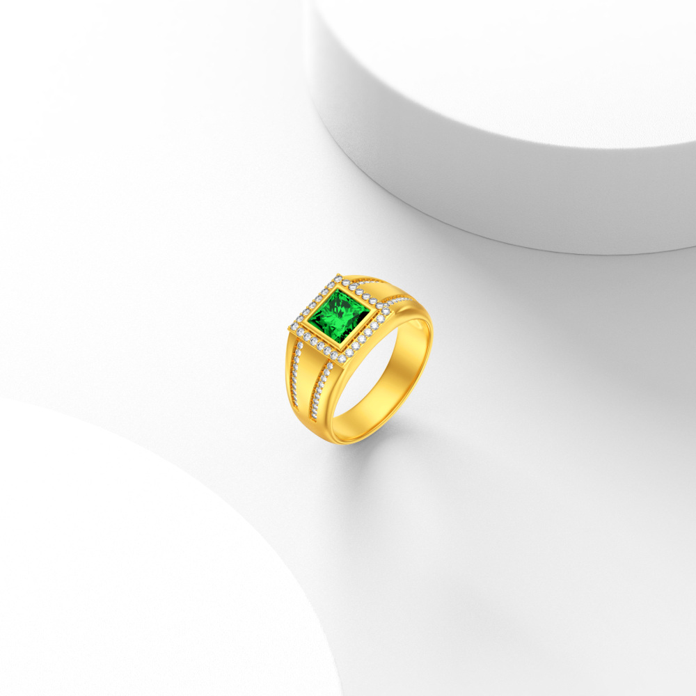 Anello di fidanzamento in oro bianco 10K con smeraldo creato in laboratorio da 1 a 5 CT taglio principessa-4