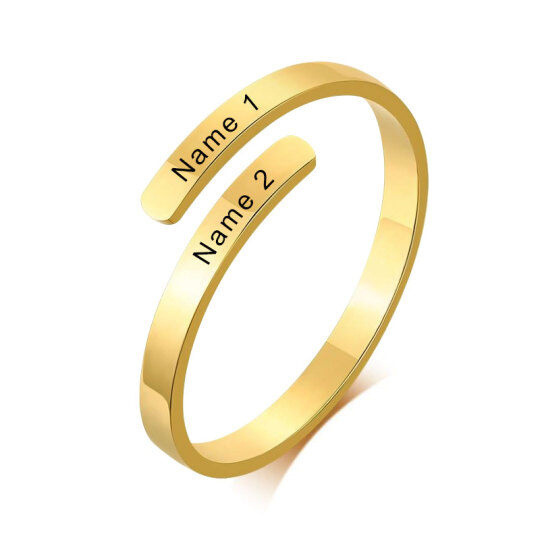 Anello aperto con incisione personalizzata in oro 10K